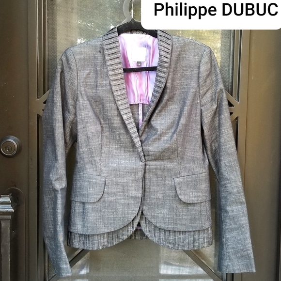 Philippe DUBUC Women's Designer Structured Statement Tiered Jacket - Picture 1 of 16